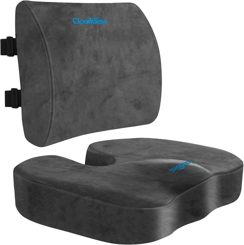 Ergonomic Memory Foam Seat Cushion Grey For Office Chair