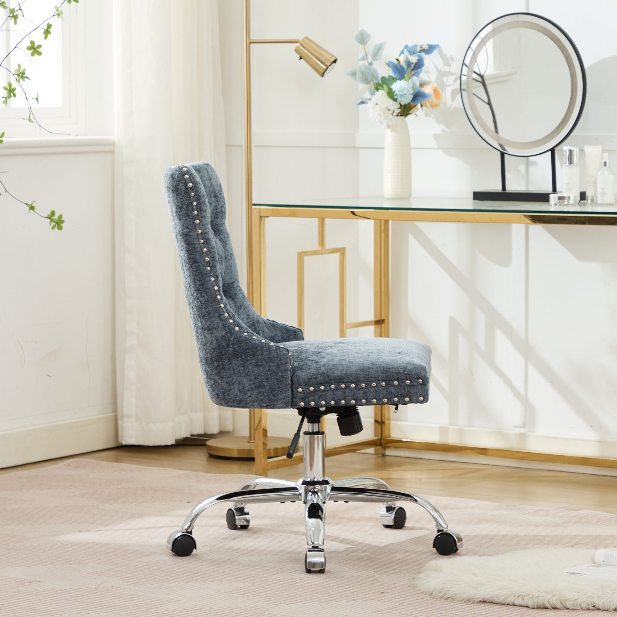 Furniture Office Chair - Modern Chenille Upholstered Tufted Home