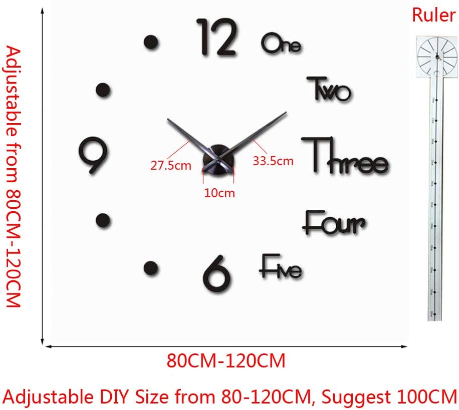 3D Clock For Home/Office Decoration - 47INCHES/120CM