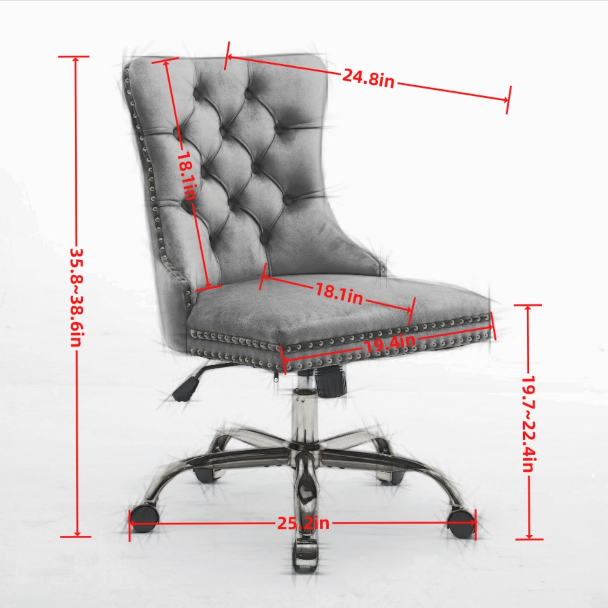 Furniture Office Chair - Modern Chenille Upholstered Tufted Home