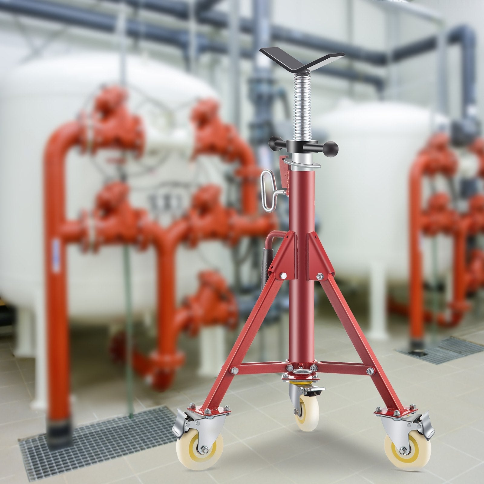 Pipe Stand, Pipe Jack Stand, V Head Pipe Stand Adjustable Height 28-52