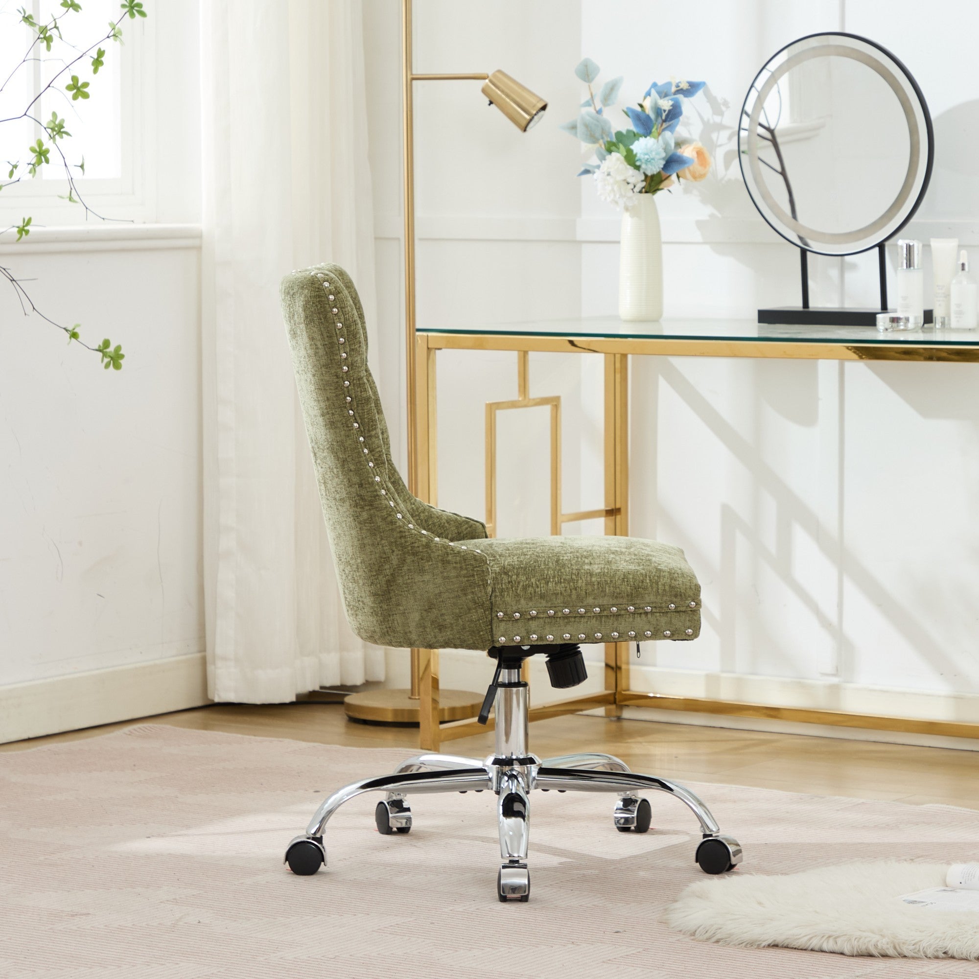Furniture Office Chair - Modern Chenille Upholstered Tufted Home