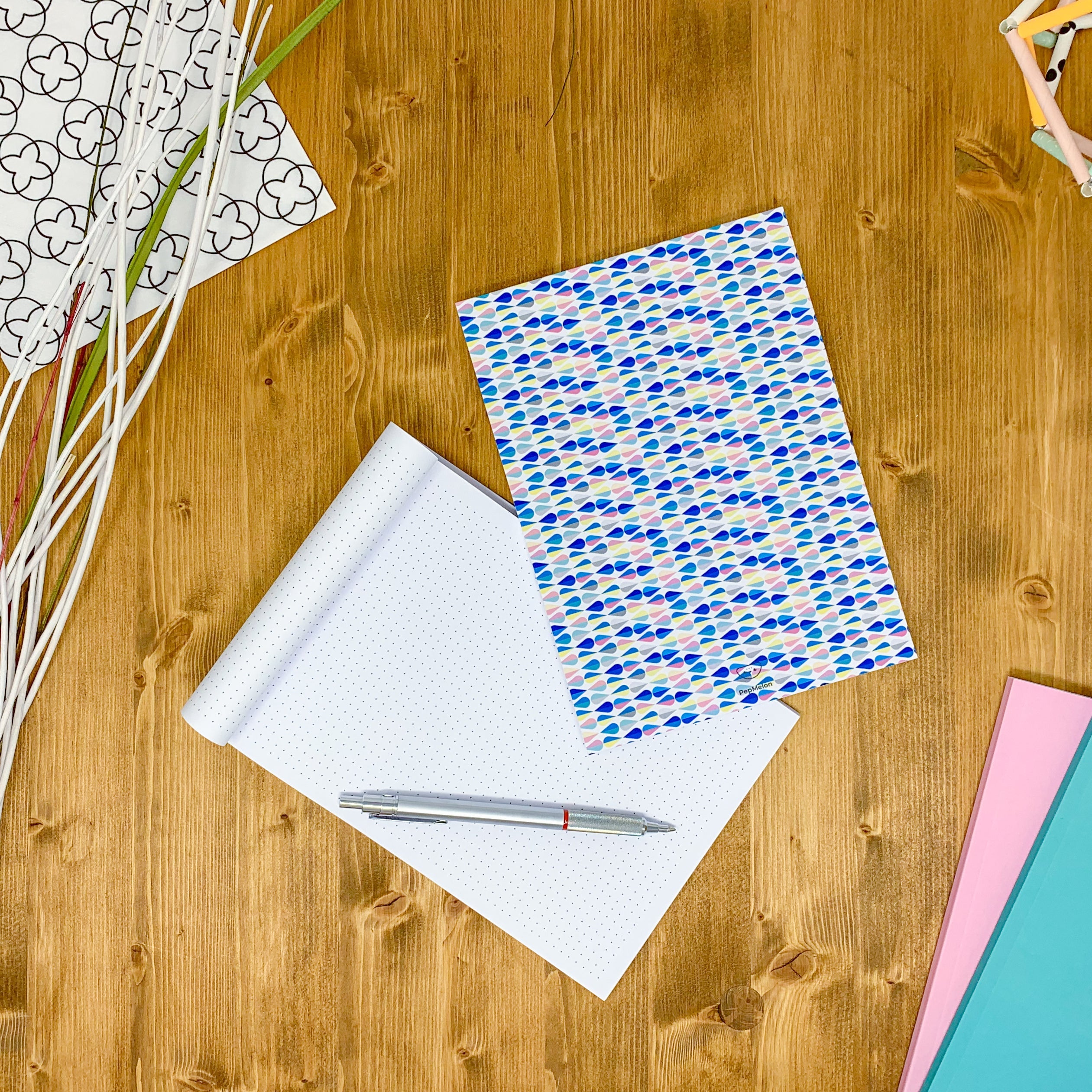 Dotted notebook, 108 page, soft touch cover, A4/A5/A5 pad, 24 color