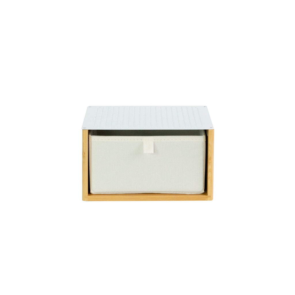 Desk Station-organizer with White Foldable Drawer