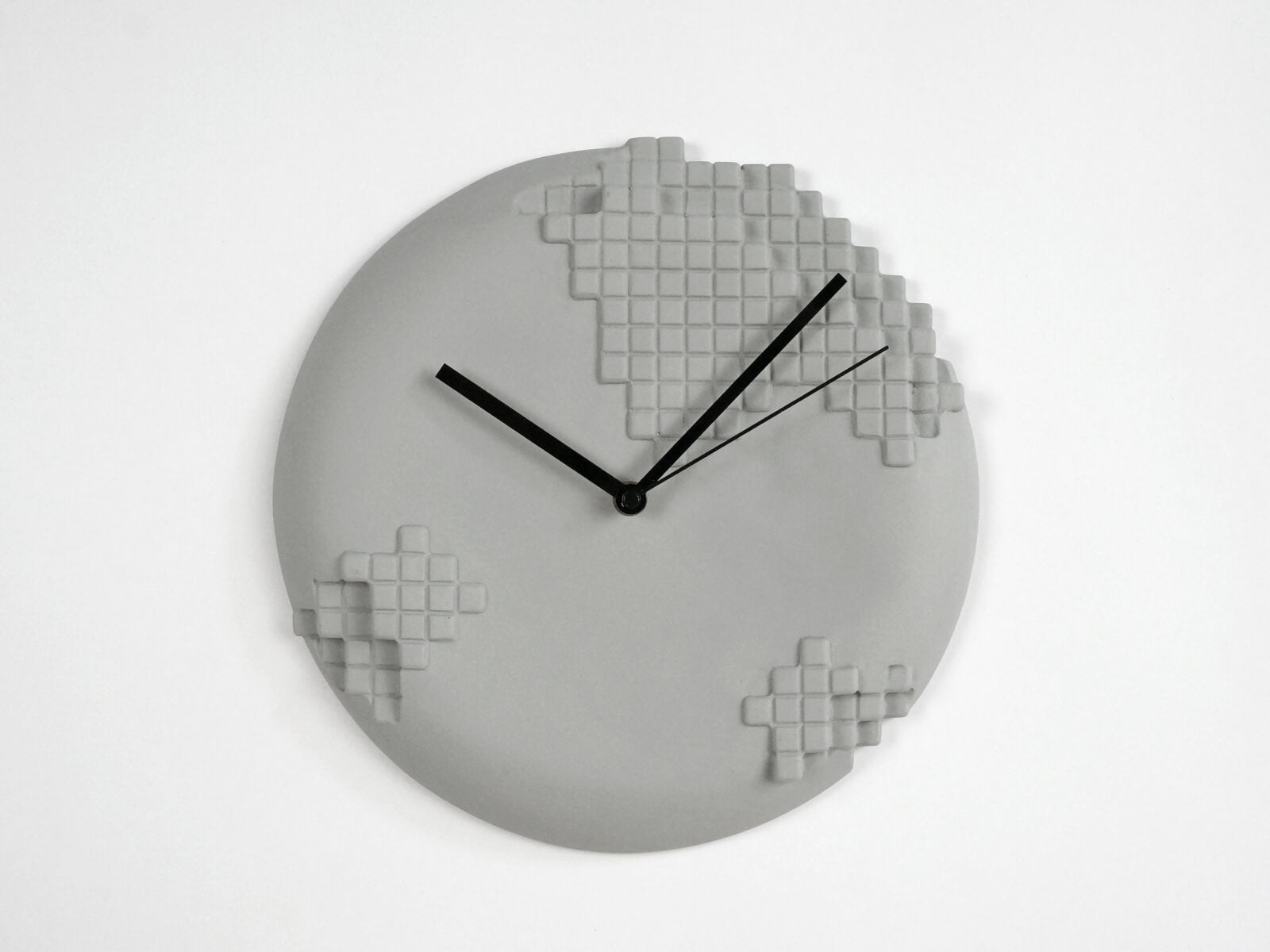 Pixel Wall Clock - Cool Grey