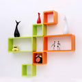 Wall Shelf 6 Pieces Cube and Rectangle Storage Display MDF Shelf -