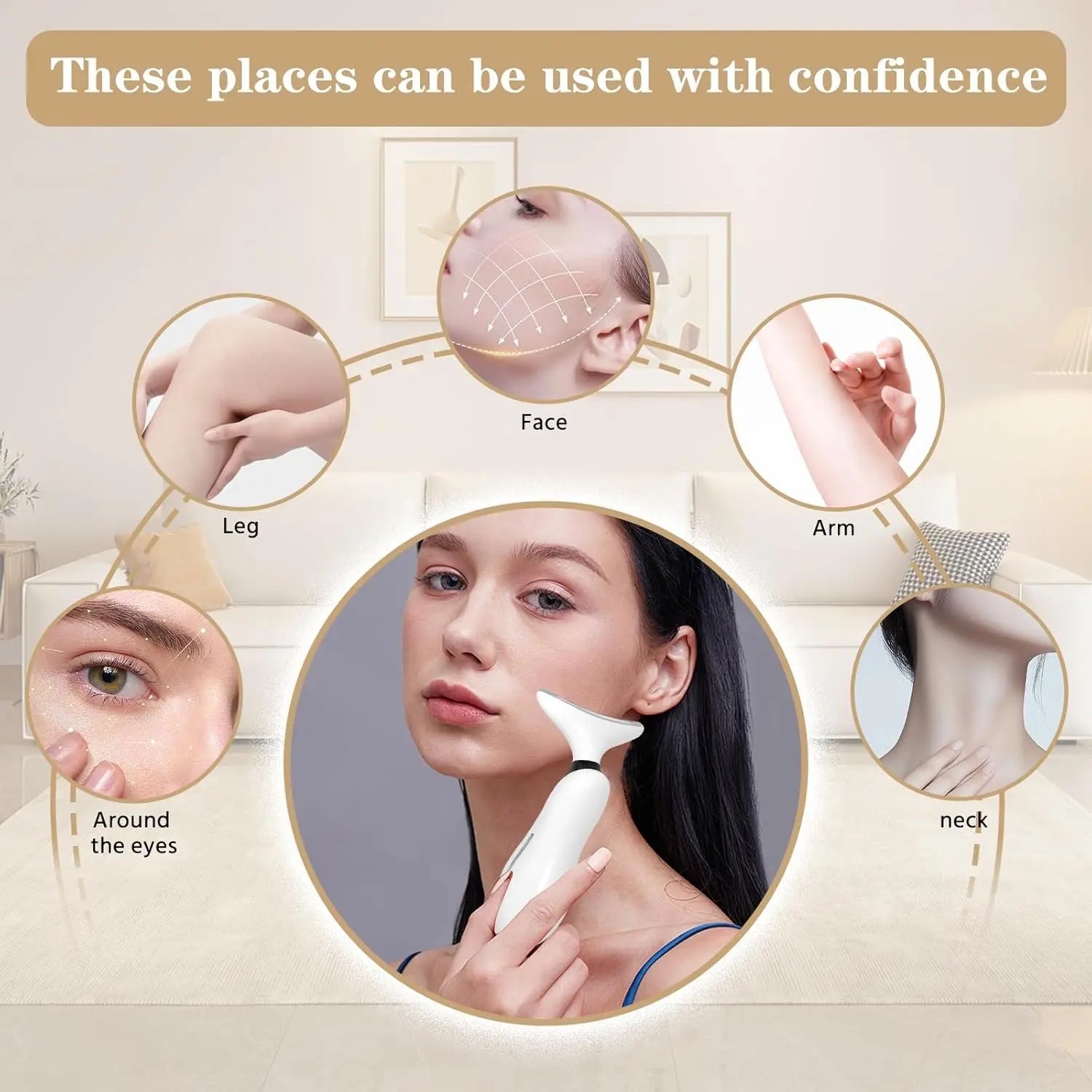 Neck Facial Massager Face Sculpting Tool with Rechargeable Base