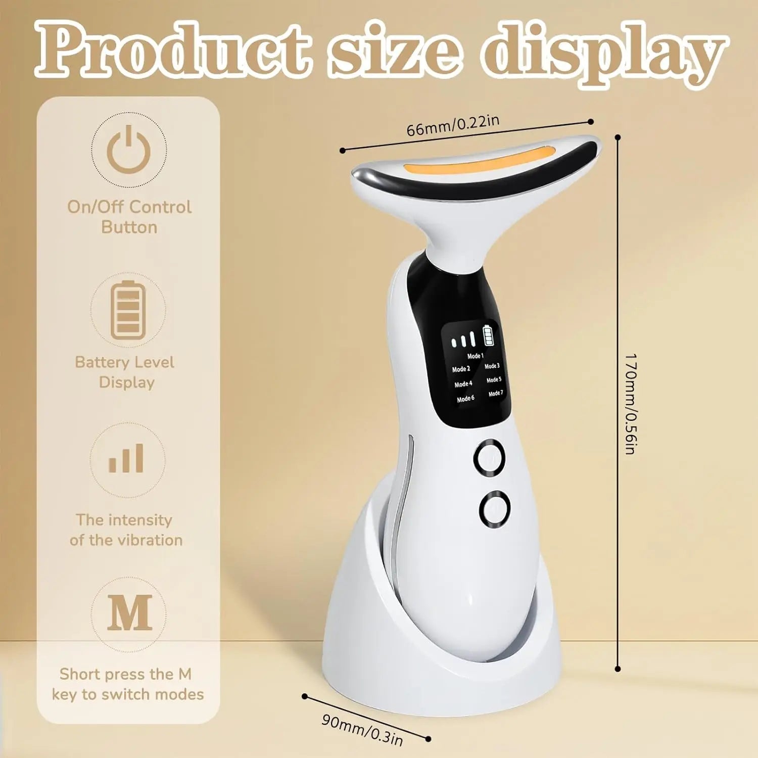 Neck Facial Massager Face Sculpting Tool with Rechargeable Base