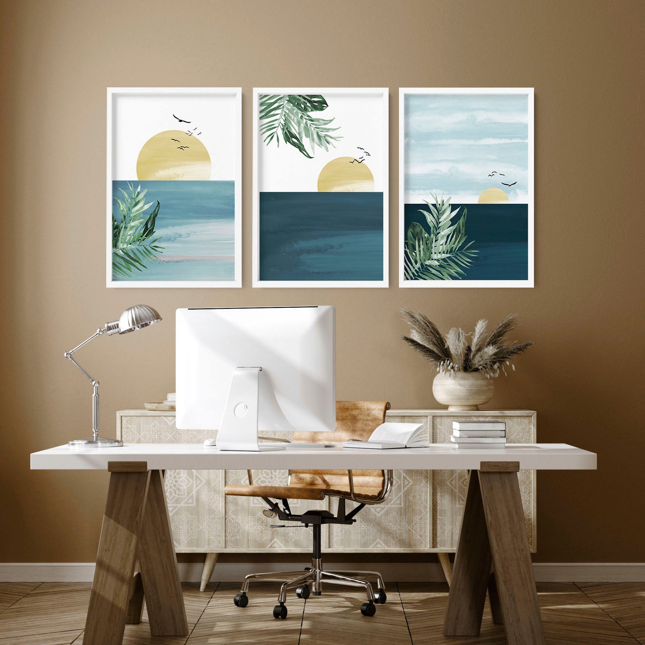Wall decoration for office | set of 3 Eclectic wall art