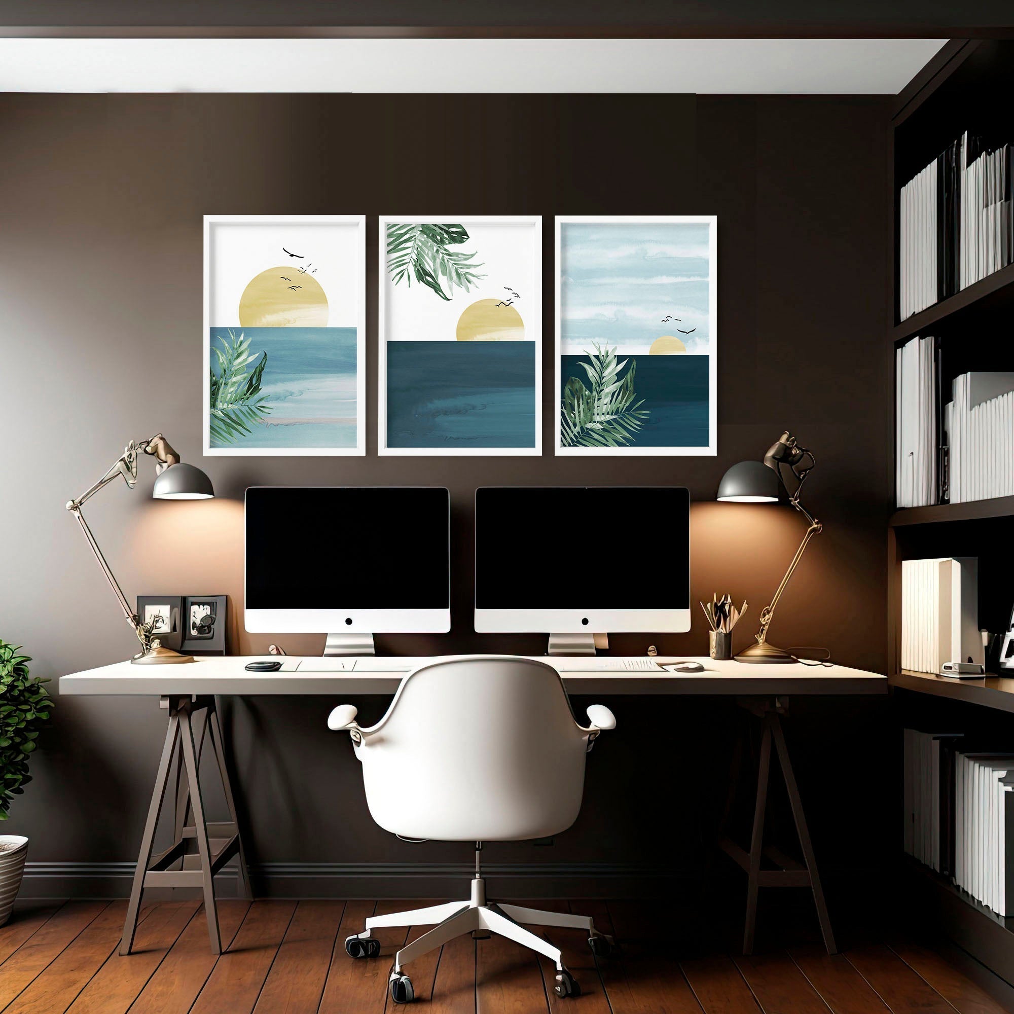 Wall decoration for office | set of 3 Eclectic wall art