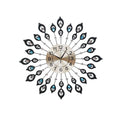 Artiss 60cm Wall Clock Large 3D Peacock Crystal Silver
