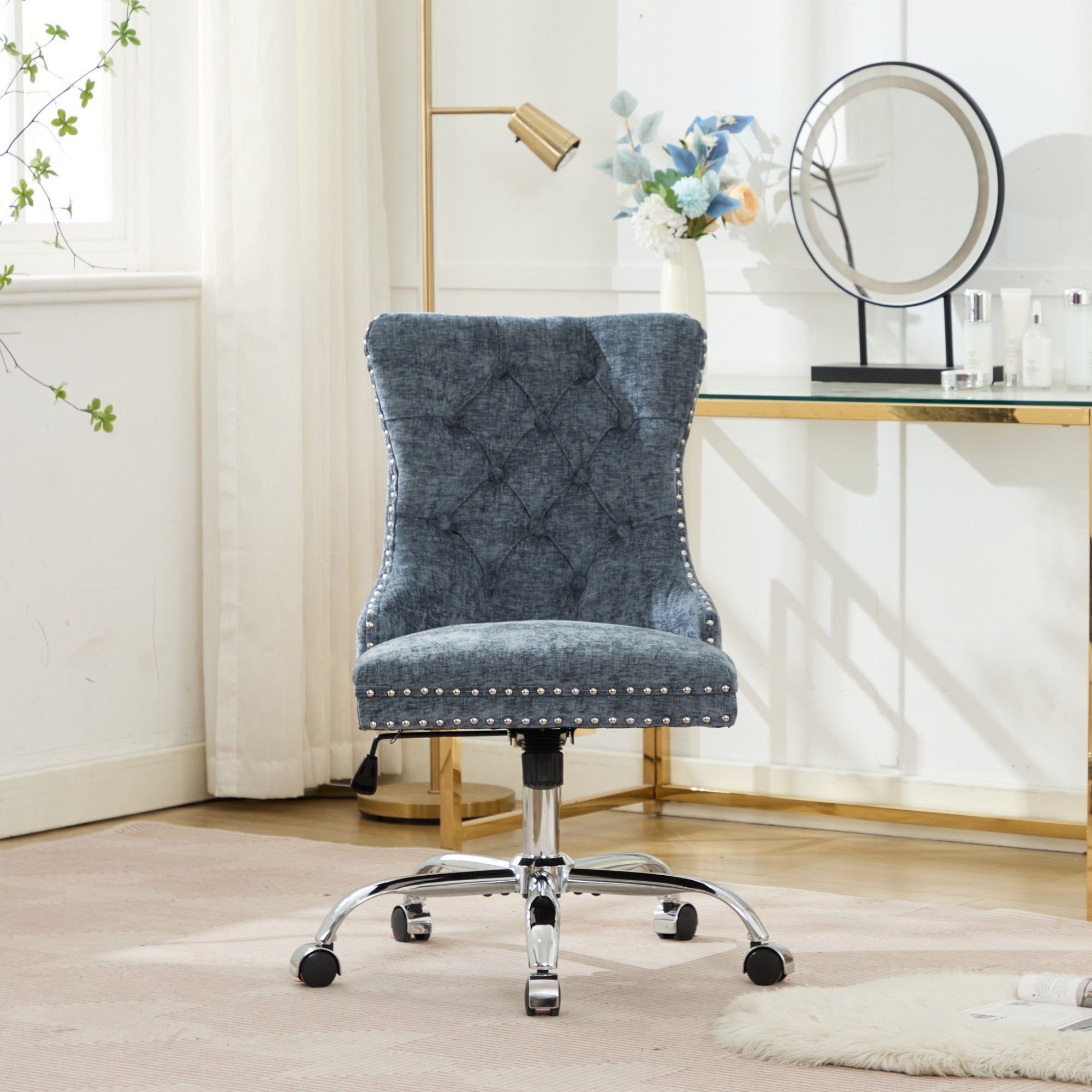 Furniture Office Chair - Modern Chenille Upholstered Tufted Home