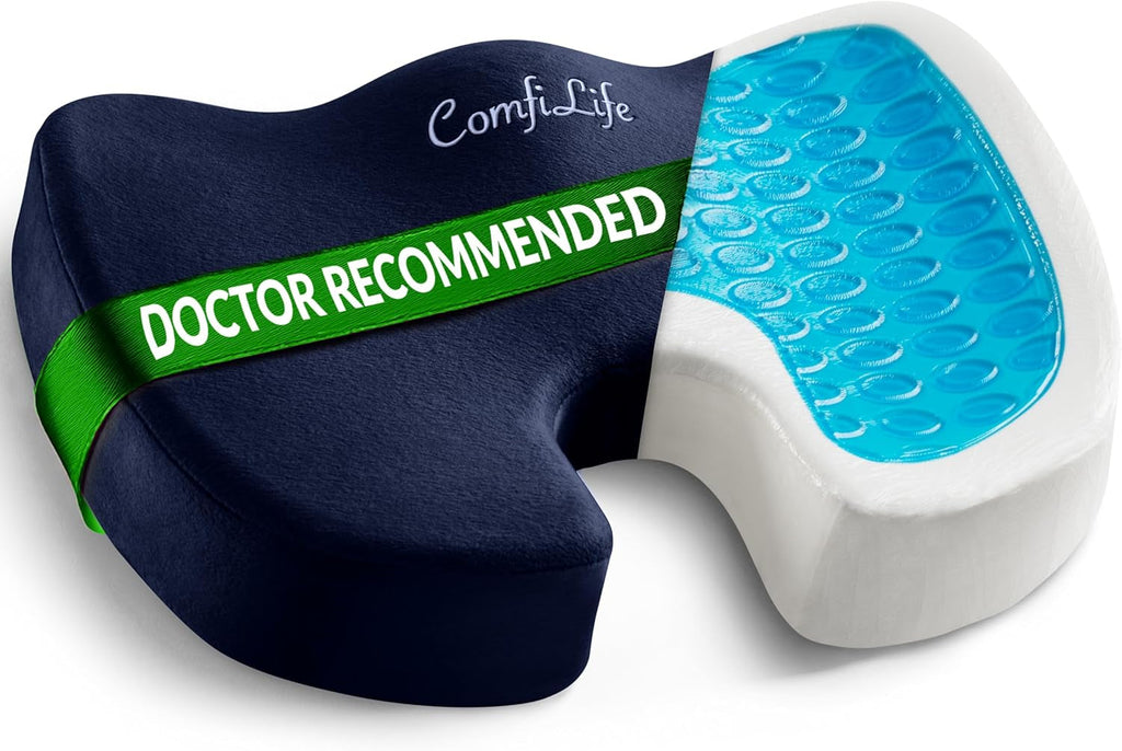 Gel Memory Foam Seat Cushion For Office Chair Navy