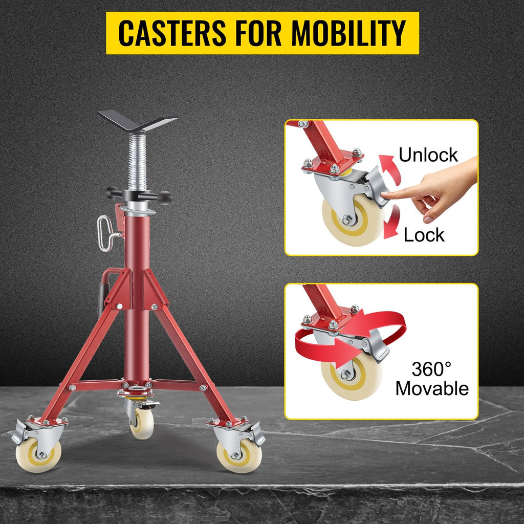 Pipe Stand, Pipe Jack Stand, V Head Pipe Stand Adjustable Height 28-52