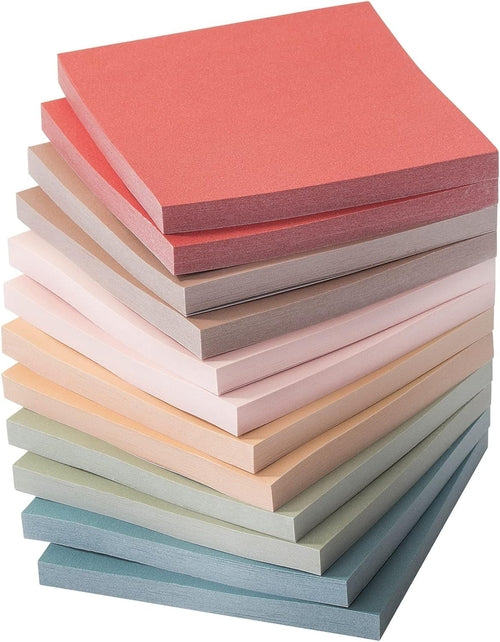 Sticky Notes, 3"x3", 12 Pads, Vintage Colors, Self-Stick Pads,