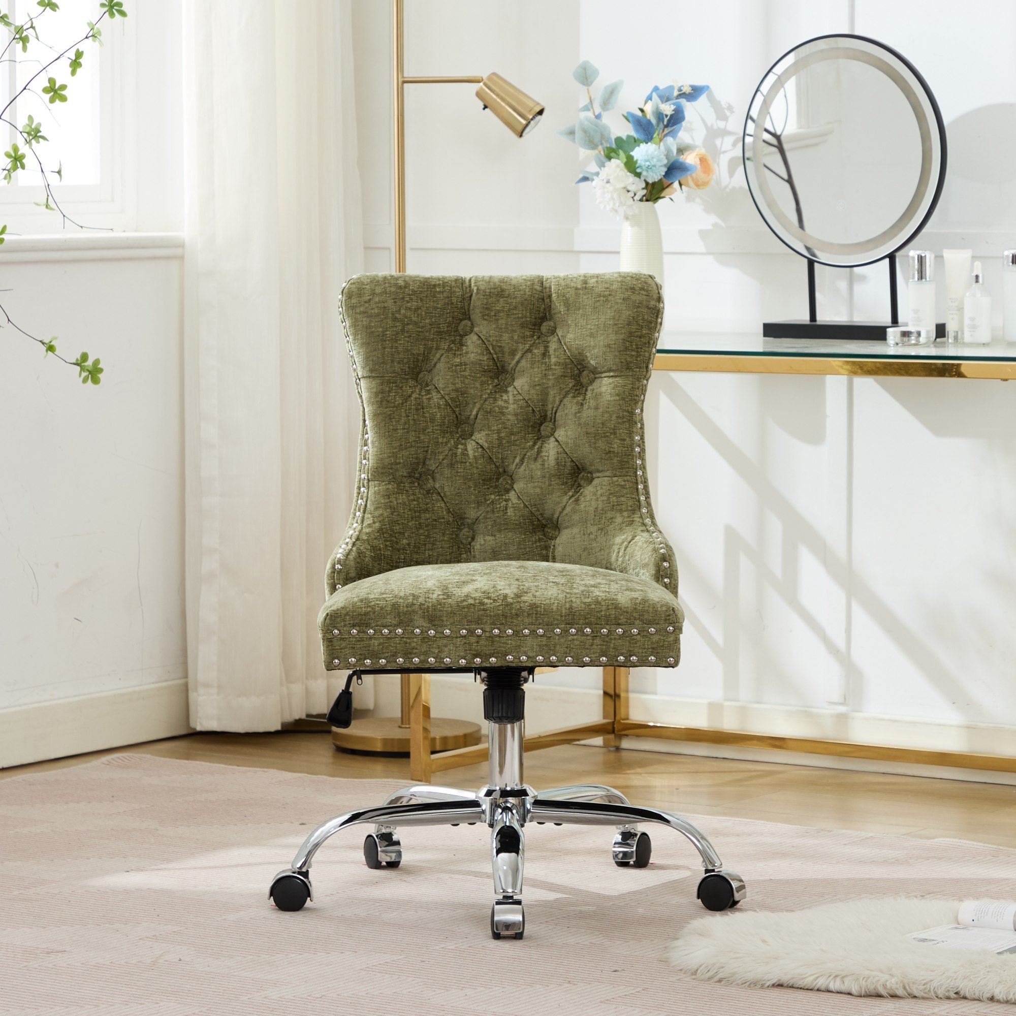 Furniture Office Chair - Modern Chenille Upholstered Tufted Home