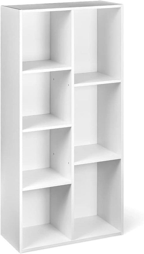 White 7 Cube Organizer Bookcase Storage Shelves Unit