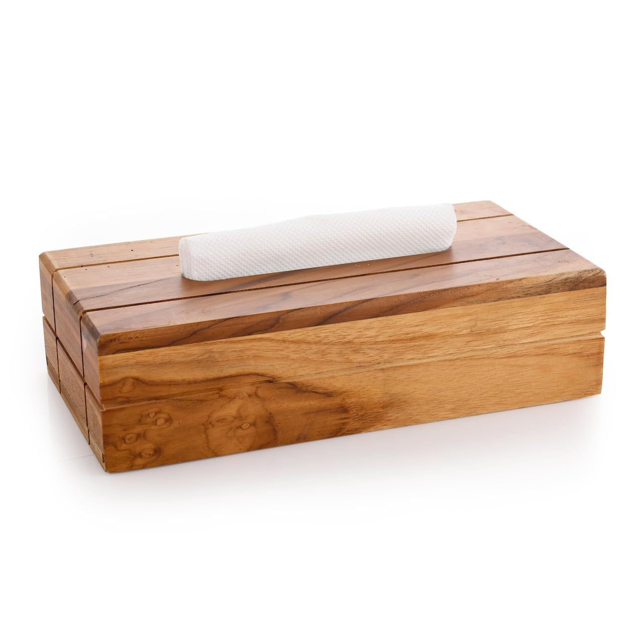 Crystal Teak Wood Tissue Box Large Size