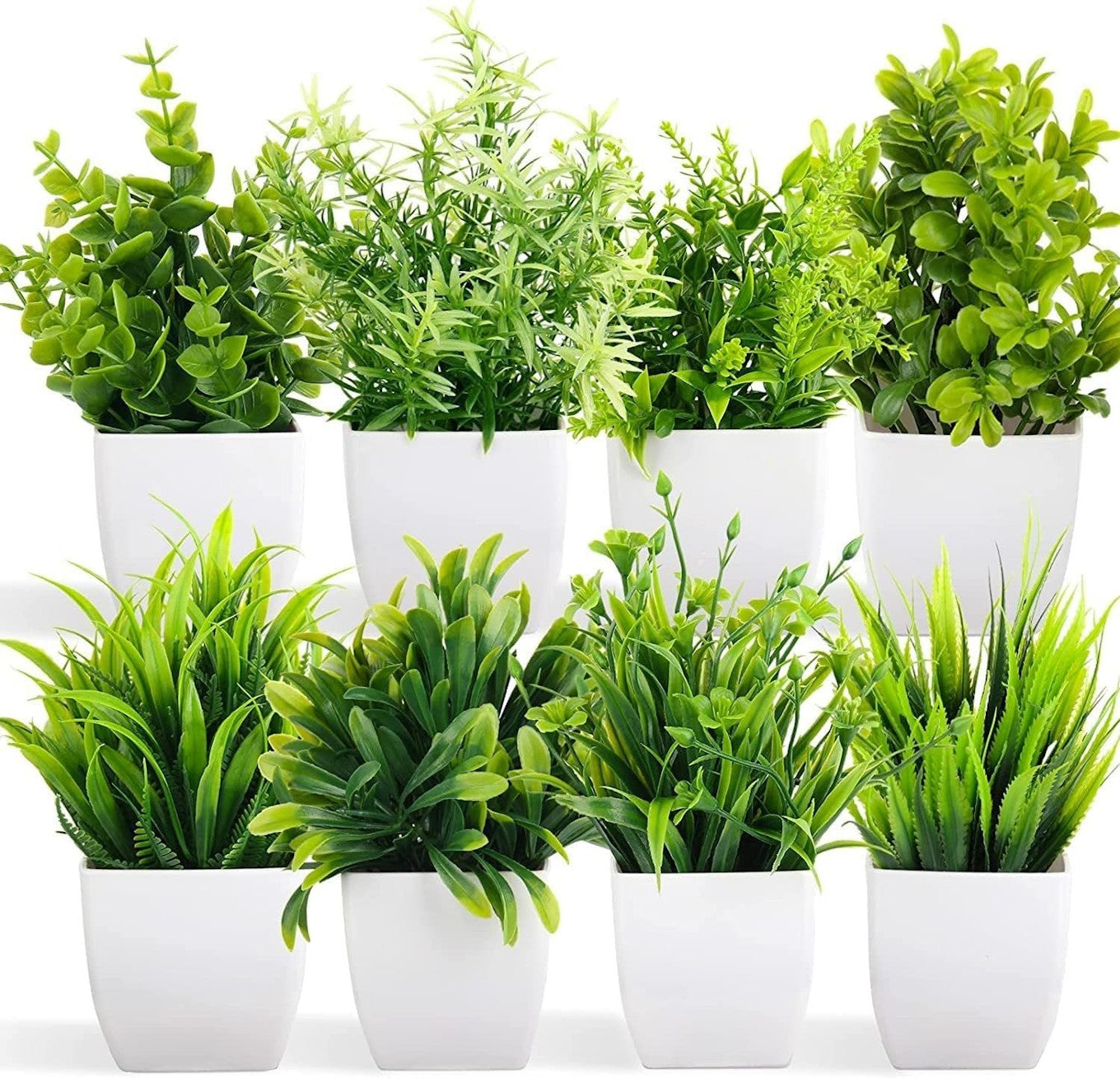 Mini Eucalyptus Artificial Plants Set of 8