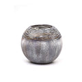 Art Decorated Gray Glass Vase for Flowers | Painted Art Glass Round Va